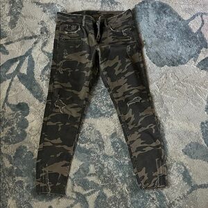 Zara Basic Denim camo Olive Pants